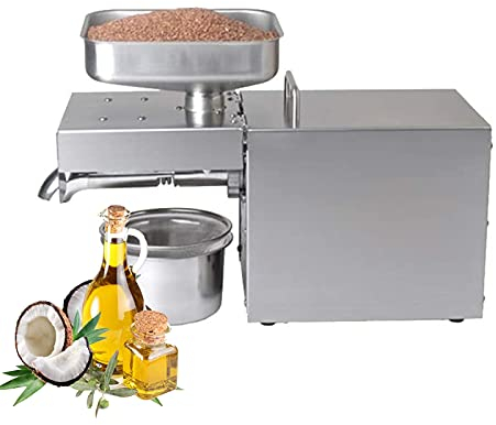 SkiNfd Máquina de Prensa de Aceite 1500 W, expulsor automático de Aceite de Grado doméstico/Comercial para Lino, Nuez, maní, ricino, semilla de cáñamo, canola, sésamo, Girasol, Molinillo de Soja