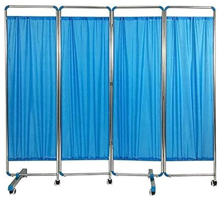 Rollbarer Medizinischer Sichtschutz Mit 4 Paneelen Auf Rädern, 180 cm Hoch, Faltbarer Temporärer Raumisolationszaun for Klinik/Station/Untersuchungsraum, Platzsparend