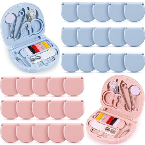 Yuxung 100 Stück Mini-Reise-Nähset, tragbares Notfall-Näh-Reparatur-Set in Großpackung, mit Fäden, Schere, Handnähnadeln für Anfänger, Reisende, Hotel, Wohltätigkeitsorganisationen, Obdachlose