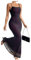GORGLITTER Women's Sheer Mesh Bodycon Maxi Dress Ruched Sexy Party Prom Slip Cami Dresses Dark Purple S