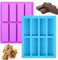 Alethron Müsliriegel Backform, 2 Stück Riegelform Silikon, 8 Mulden Silikonform Riegel, Müsliriegel Form Rechteckige Chocolate Mold Große Energieriegel Silikonform Riegel für Schokolade Muffin Seife