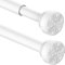 Tringle de douche sans perçage, Barre de douche en acier inoxydable - Extensible - Pas de rouille - Pour douche, baignoire, armoire de salle de bain - Blanc - 73-175 cm