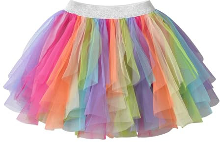 DXTON Mädchen Röcke Tanz Rock Tulle Tutu Prinzessin Baby Kinder Rock Paillette Ballett Skirt SK200 4-5 Jahre