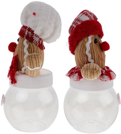 CAXUSD 2St Lebkuchen Mann Süßigkeiten Topf Lebkuchen-Bonbonglas Lebkuchenhaus-Keksdose Süßigkeitenbehälter Partygeschenk Naschereien Leckerli-Boxen für Süßigkeiten Süßigkeitenglas Stoff