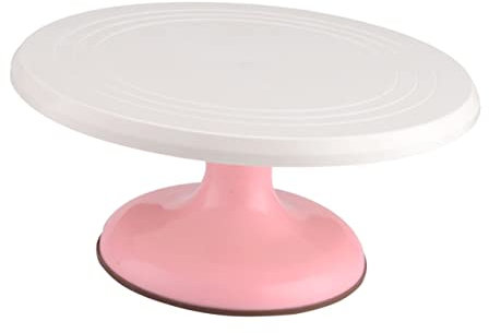 ABOOFAN Runder Tortendrehteller DIY-tortendrehteller Backzubehör Kuchenmontagemuster Zum Selbermachen Handlich Drehbar Langlebig Rosa