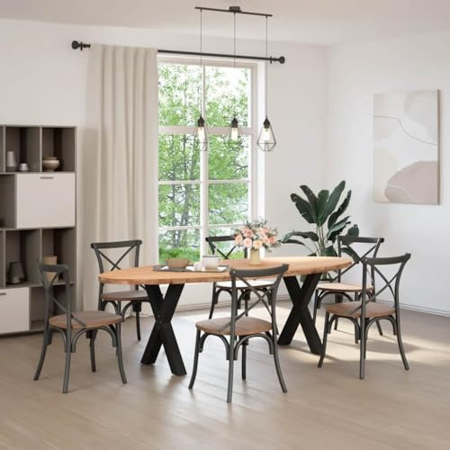 vidaXL Esstisch Hellbraun 240x100x74 cm Massivholz Eiche Oval, Küchentisch, Restauranttisch, Tisch Restaurant, Esszimmertisch, Bistrotisch