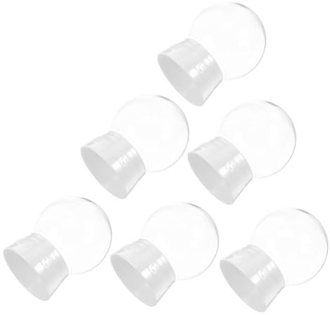 STOBAZA 6 Stück DIY Schneekugel Bastelset 100mm Leere Schneekugel Basteln, Sockel weiß mit Glaskugel, Befüllbare Display Kugeln - Schneekugel Selber Machen