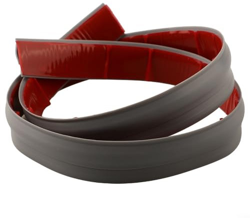 VRTYVEYBB Selbstklebende Teppichverkleidungsstreifen, TPE Laminat Boden Übergang Schwellenkante Zierleiste Tür Boden Übergangskante, Bodenbelag Kantenleiste für Türen und Böden (Grau 1m)