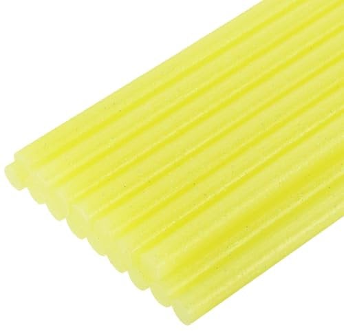 sourcing map 16pcs Full Size Hot Glue Gun Sticks 7mm x 200mm Small Glue Sticks for Glue Gun, Glitter Yellow