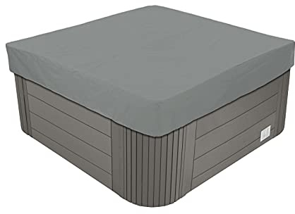 BaCover Schutzhülle Rechteckige für SPA Whirlpoolabdeckungen 210D Oxford-Gewebe Wasserdicht Garten Whirlpool Abdeckung, Schutz vor Wind UV schützende,Grau,215x215x30cm