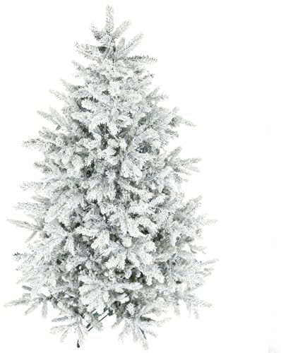 HOMCOM Albero di Natale 180cm con 1207 Rami Ignifughi Effetto Realistico | Albero di Natale Innevato Artificiale Folto, Base Pieghevole in Metallo, per Negozio, Casa, Ufficio, Facile Montaggio