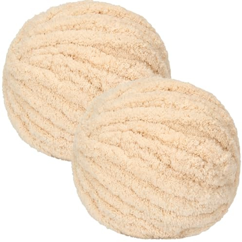 Super Chunky Wool Yarn for Hand Knitting 500G, Thick Jumbo Tubular Wool