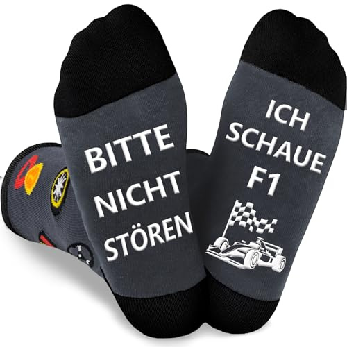 BOYATONG Rennwagen/Sportwagen Neuheitssocken, F1 Fun Socken Geschenke für Männer Geburtstagsgeschenk Weihnachtsgeschenke, Rennsport Fan Geschenke Socken, Bitte Nicht Stören, Ich Schaue F1