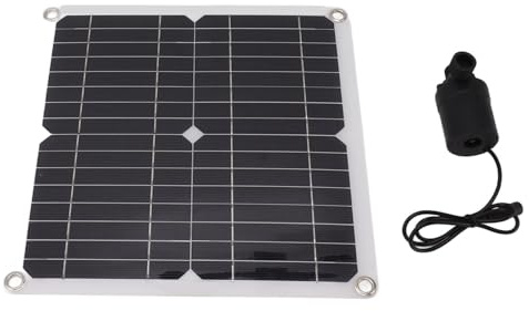 HEEPDD 50-W-Solar-Kit, Hochzuverlässige Timer-Steuerung, Solar-Teichpumpe mit Batteriekasten für Gartenpool und Vogelbad