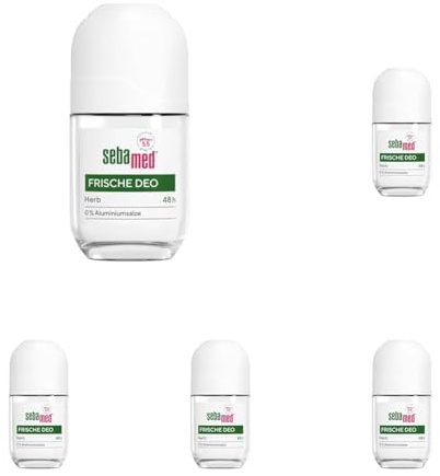 Sebamed Deo Roll-On, Frische Deo Herb 50 ml, mit 48 Stunden Wirkung, ohne Aluminiumsalze, effektive Wirkformel mit Bisabolol, pH-Wert 5,5 stärkt den Hautschutzmantel (Packung mit 5)