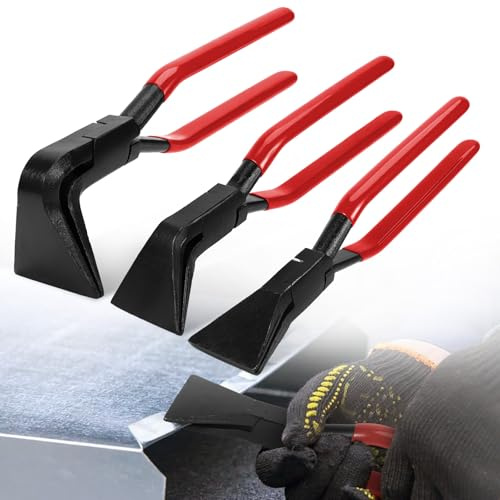 3 Pezzi Pinza Piegatrice, 0° 45° 90° Piega Lamiera Manuale, per Tetti, Idraulici, Utensile Portatile per Lattonieri, Carrozzeria, Coperture, Condotti HVAC Lavorazioni Metalliche