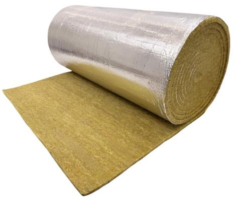 PAROC Lamella Mat AluCoat 50mm - 5m x 1m Steinwolle-Lamellenmatte HVAC | Alukaschierte Steinwolle-Lamellenmatte zur Wärmeisolierung von Lüftungs- und Klimakanälen im HVAC-Bereich