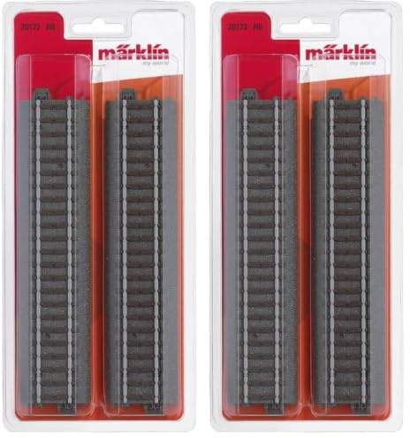 Märklin Start up – 20172 - Gerades C-Gleis 171,2 mm (Inhalt: 4X) – stabiles Modellgleis – realistische Schotteroptik – sicheres Stecksystem – Zubehör Modelleisenbahn – ab 6 Jahren – Spur H0