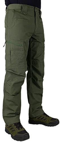 LAPG Herren Atlas Stretch-Tactical-Cargohose, Strapazierfähige, leichte Ripstop-Arbeitshose, Outdoor-Hose für Herren zum Wandern, OD, grün, 34W / 32L
