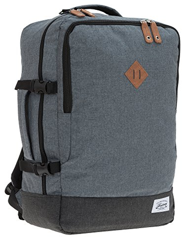 BESTWAY Cabin 40223 Retro Reiserucksack Kabinenrucksack Leichtgepäck Rucksack + Koffergurt (Grau 1700)