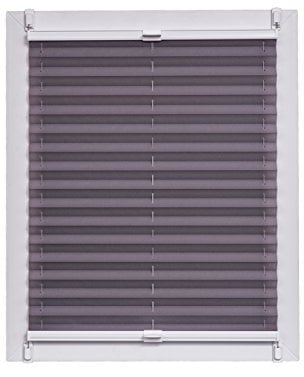 Sunlines Plissee Made in Germany, Tageslicht, Crepes Uni Klemmfix, Weisse Schiene, 140 x 150 Plissee, Stoff, Anthrazit, 140 x 2.3 x 150 cm, 1 Einheiten