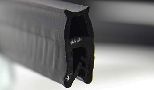 SMI-Dichtungsprofil DO2 für 1-4mm EPDM Moosgummi/Vollgummi mit Stahleinlage selbstklemmend ohne Kleber - Kantenschutz mit Dichtung oben, Kantenschutzdichtprofil für Auto, Kofferraum (1 m)