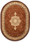 Carpeto Teppich Oval Orientteppich Braun 70 x 140 cm Medaillon Konturenschnitt Muster Iskander Kollektion