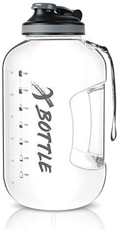 XBOTTLE 2.5/3.78 Litre Large Water Bottles with Times to Drink 2 in 1 Straw & Chug Lid - Dishwasher Safe - BPA Free, Ideal for Gym (3.78 Litre, Chug lid)