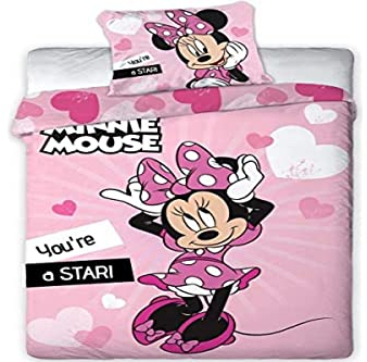 AYMAX S.P.R.L. Disney Minnie KinderBettwäsche, Bettbezug 140x200 cm + Kopfkissenbezug