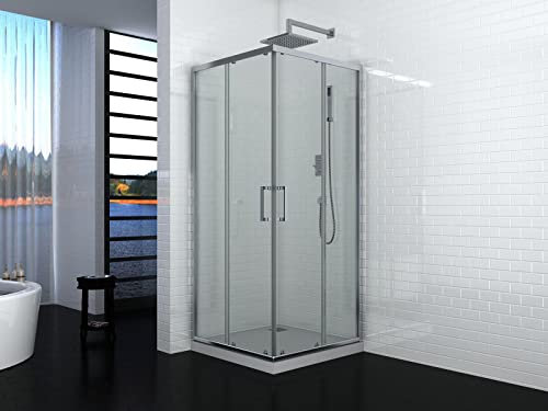 BOX DOCCIA RETTANGOLARE KARMEN 70X90 CON CRISTALLO 6mm TRASPARENTE oppure OPACO (TRASPARENTE)