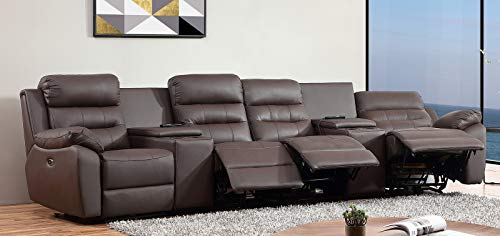 Mapo Möbel Elektrisches Ledersofa Kinosofa Relaxcouch Fernsehsofa 5131eeee-Cup-42-1106