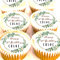 Personalised 21st Birthday Cake Toppers - Your Name Foliage Cupcake Decorations - 4cm x 24 - Edible Icing or Wafer (Edible Wafer)