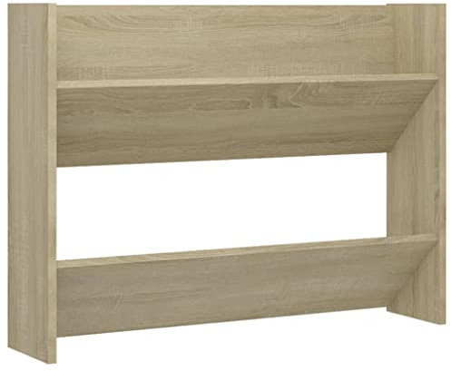 vidaXL Wand Schuhschrank Schuhregal Schuhablage Regal Schrank Schuhständer Wandregal Hängeschrank Schuhaufbewahrung Sonoma-Eiche 80x18x60cm Holzwerkstoff