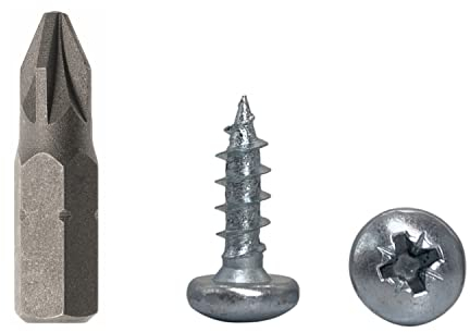 300 Stück DIN 7981 Stahl verzinkt 5,0 x 16 mm Holzschrauben Spanplattenschrauben mit Flachkopf Universal Pozi-Drive Schraube PZ Vollgewinde (300, 5,0 x 16 mm)
