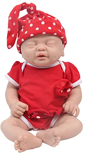 IVITA Corps Entier Silicone Reborn Poupée Bébé Nouveau Né Poupée Bébé Ouvrir Bouche Ouverte Fait à La Main Bleu Yeux Doux Poupée Bébé Fille (WG1535-35cm-1604g-Mädchen)