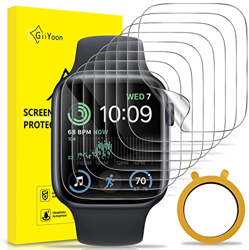 GiiYoon 8 Stück Schutzfolie Kompatibel mit Apple Watch Series 6/5/4/SE/SE2 40mm, Blasenfrei Kratzfest Anti-Staub HD Klar Selbstheilung Flexible TPU Displayschutzfolie