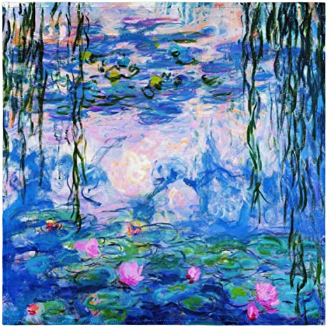 Blumen Stoffservietten Seerosen Blumen Waschbar Wiederverwendbar Küche Esstisch Servietten 1er Set 50x50cm