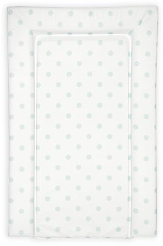 Baby Changing Mat, Aqua Polka Deluxe Waterproof with Raised Padded Edges, Uniquely Designed, Easy Wipe Clean a Perfect, Practical Addition to Your Nursery 75cm x 47.5cm x 5cm