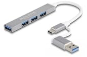 DeLOCK USB-Hub 4 Port Slim USB Hub mit USB Type-C oder USB Typ-A