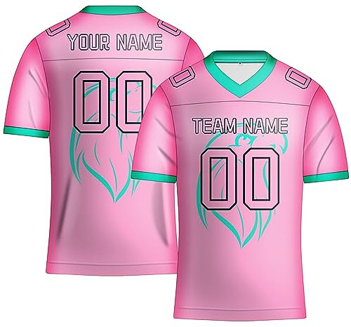Maillot de Football personnalisé Rose Hommes Femmes Jeunes T-Shirt Cousu ou imprimé nom de l’équipe numéro Divers Joueurs Disponibles
