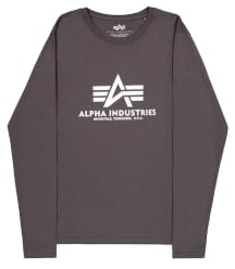 Alpha Industries Basic T-LS Long Sleeve T-Shirt for Men, Vintage Grey, XXL
