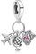 Amuefer Travel Luggage Airplane Charms für Armbänder 925 Sterling Silber mit Cubic Zirkonia Anhänger für Halsketten Geburtstag Weihnachten Schmuck Geschenke für Frauen Mädchen