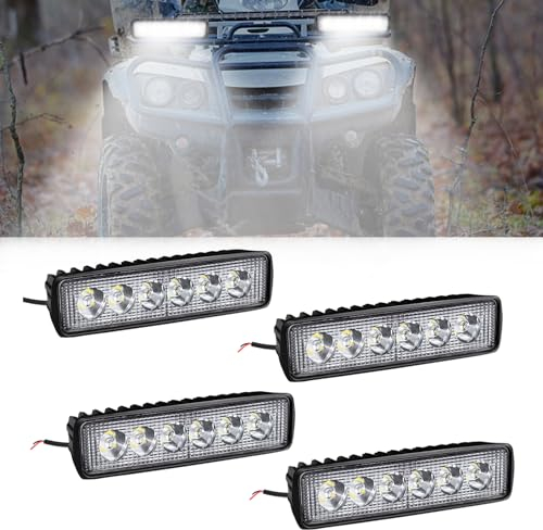 AufuN 4x LED Arbeitsscheinwerfer 18W LED Zusatzscheinwerfer Offroad Scheinwerfer 1600LM 12V/24V 6000K Arbeitslicht Wasserdicht IP67(4 Stück)