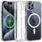 Fiyoarbb Magnetic Case for iPhone 15 Pro Max Case with Camera Protection and 2 Tempered Glass Screen Protector, iPhone 15 Pro Max Phone Case Transparent Thin Shockproof Protection Cover, Clear
