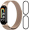 BANGTING Cinturino Acciaio Inossidabile Compatibile con Xiaomi Mi Band 10/9/8, Cinturini Metallo di Ricambio per Mi Band 9 Bracciale (Oro rosa (Magnete))