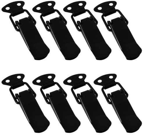 SOTECH Lot de 8 verrous à tension LATCH noir 78 mm à levier de serrage à bascule pour boîtes à outils, coffres, tables, placards