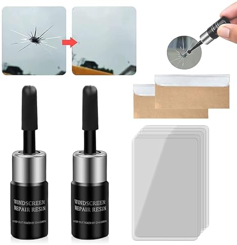 2 Pieces Repair Kit Windscreen Car Windshield Repair Kit Glass Repair Liquid Windscreen Repair Kit Tool Windscreen Repair Kit Tool Car Windshield Repair Kit Car Glass Nano Repair Fluid, for Cracks