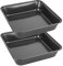 CTDMJ Lot de 2 plats à gratin carrés, rectangulaires, en acier inoxydable, antiadhésifs, pour gâteaux, brownies et rôtis, sains et durables, résistants à la rouille et faciles à nettoyer, 20 cm