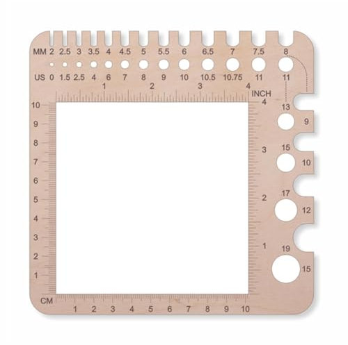 Simpls Calibre de Aguja de Tejer y Regla de Ganchillo Universal para Hilo y Muestra