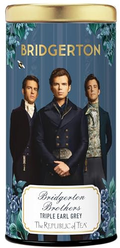 The Republic of Tea Bridgerton Brothers Triple Earl Grey Tea, 36 tea bags in metal tin - Exquisite black tea with bergamot and citrus fruits in a metal storage tin